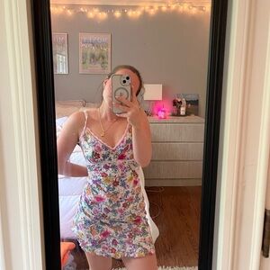 Hanky Panky White and Pink Floral Mini Dress